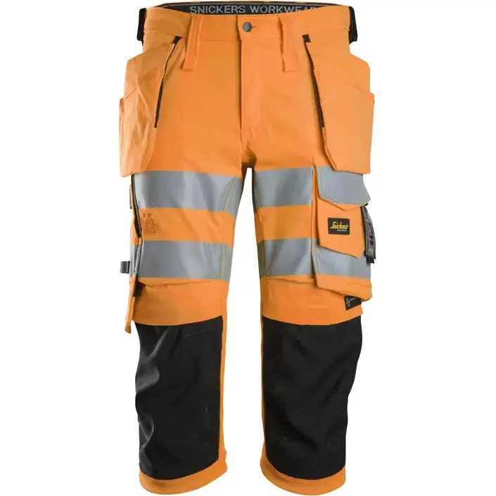 Snickers Hi-Vis piratbukser orange/sort kl. 1/2 str 60 - Høj kvalitet