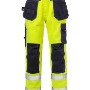 Fristads Flame HiVis Bukser 125939 Gul/Marine CORDURA D84 - Supergod pris